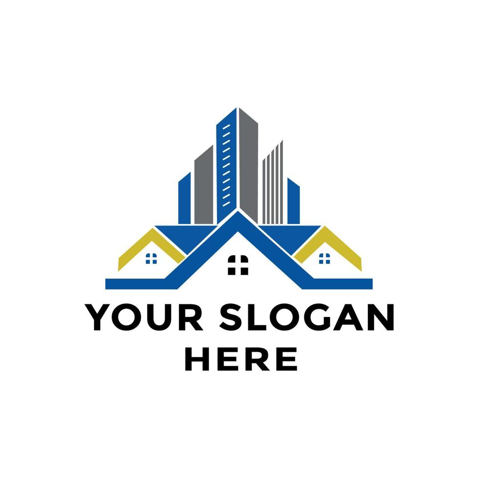 design de logotipo de negócios imobiliários vetor
