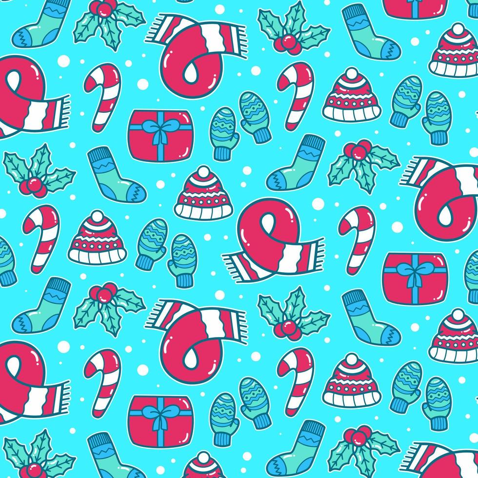 fundo de padrão de doodle de natal vetor