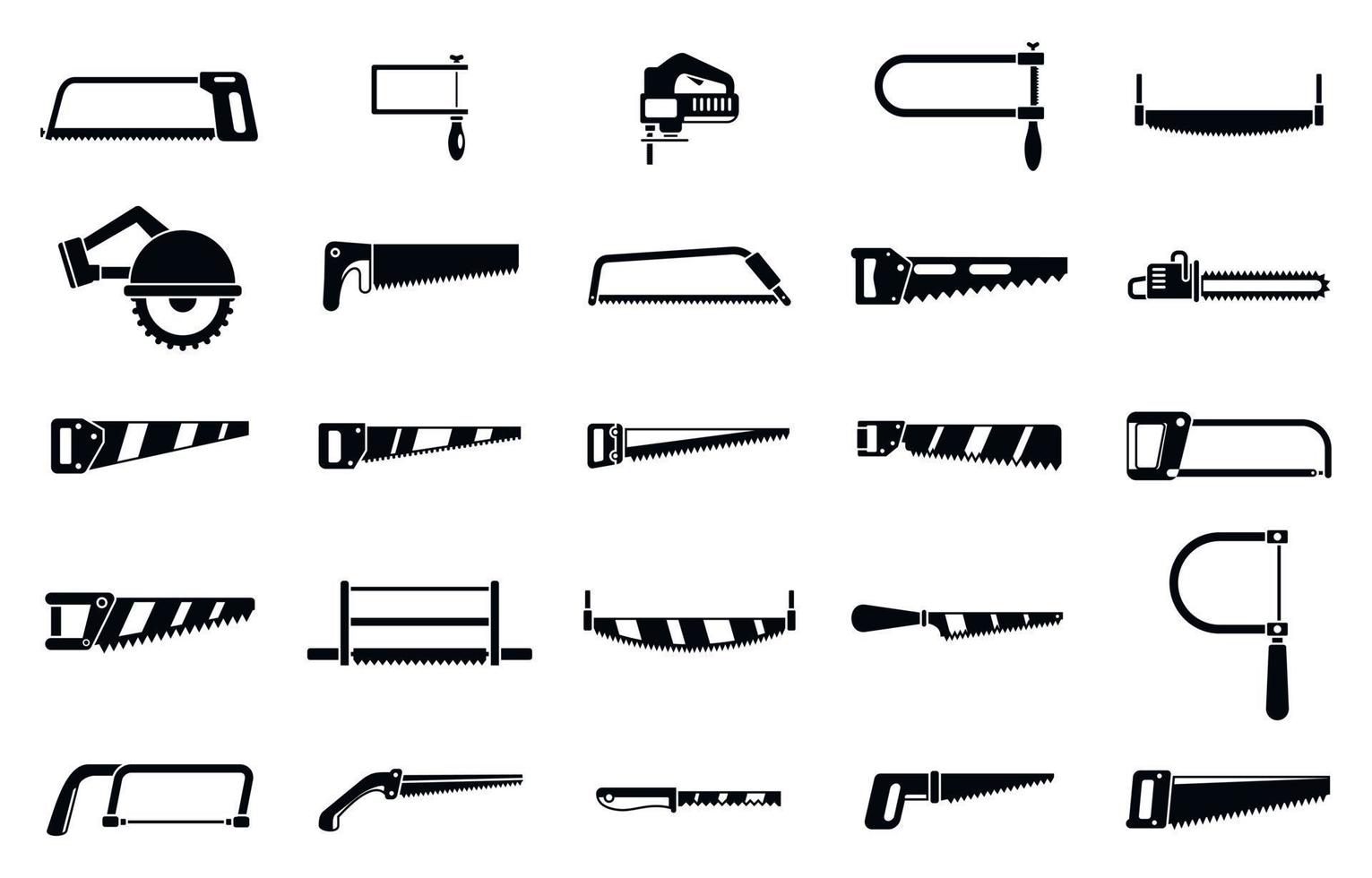 vi conjunto de ícones de ferramentas, estilo simples vetor