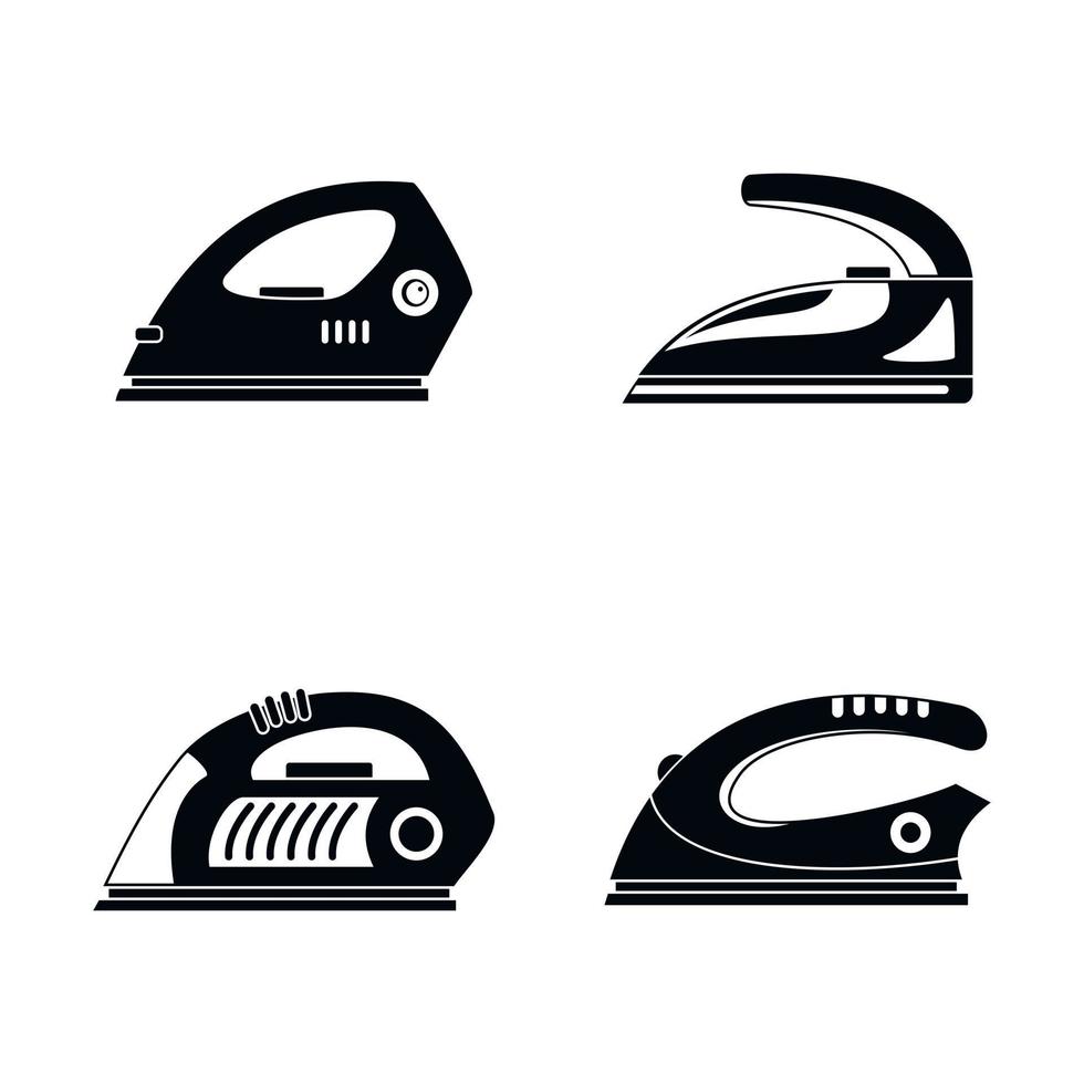 conjunto de ícones de arrasto de ferro de alisamento, estilo simples vetor