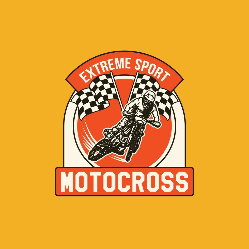 distintivo de logotipo de clube de aventura de motocross desenhado à mão vetor