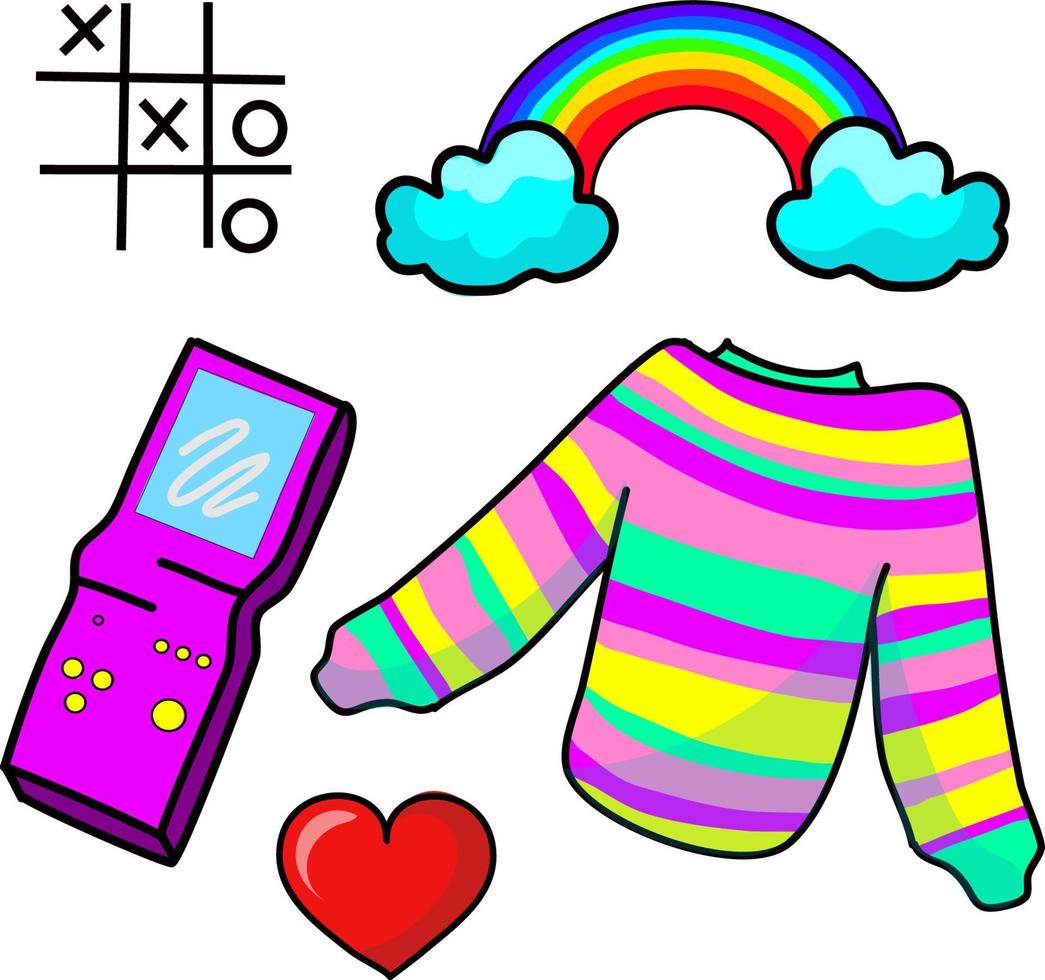 suéter de modelo de design abstrato, arco-íris. coração. pano de fundo abstrato do arco-íris. vetor