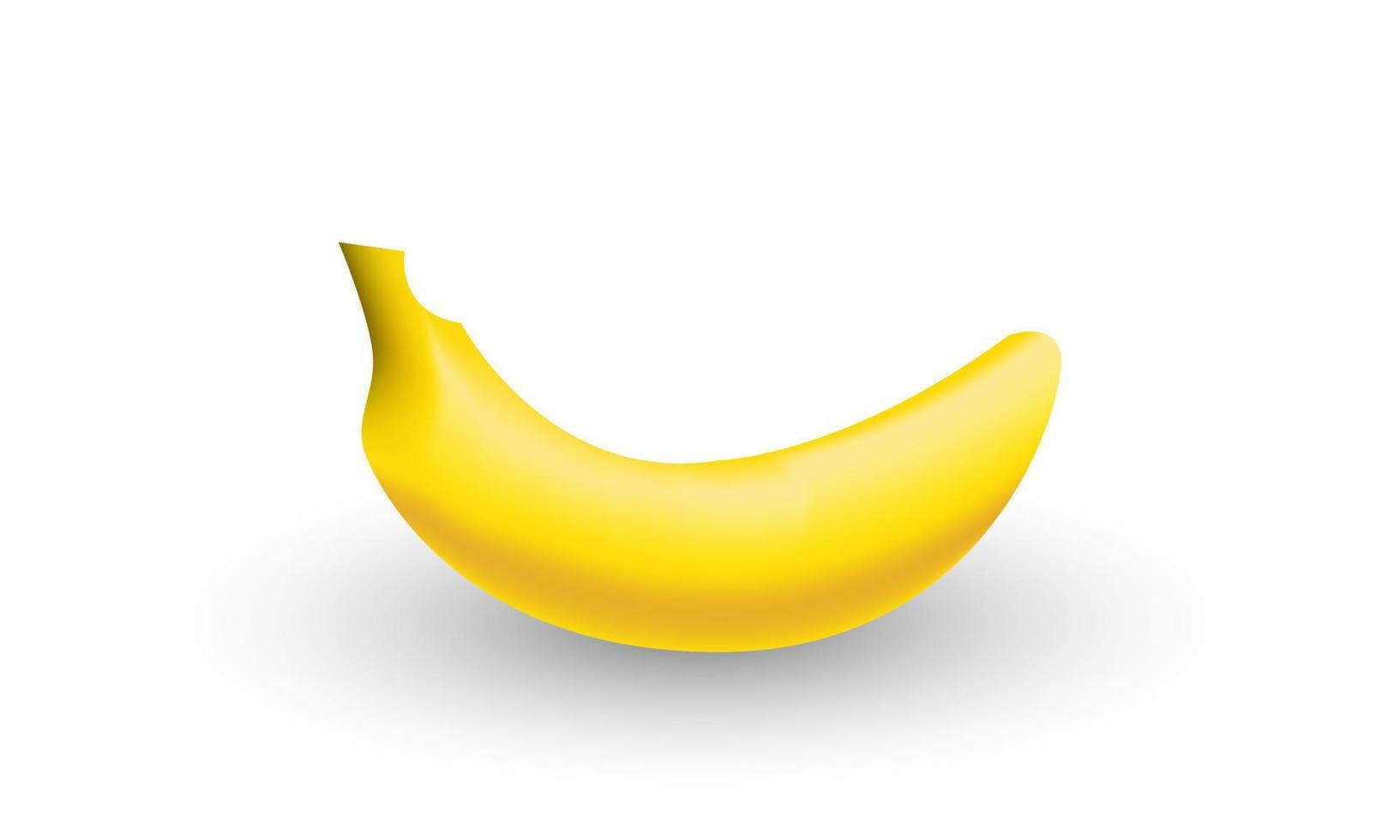 natureza única de frutas descascadas de banana amarela 3d isolada em vetor