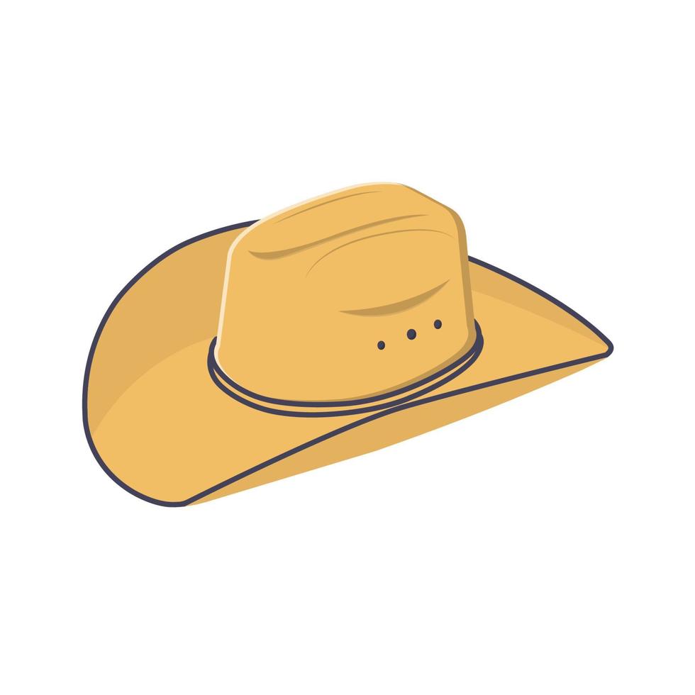 ilustração plana de chapéu de cowboy. elemento de design de ícone limpo em fundo branco isolado vetor