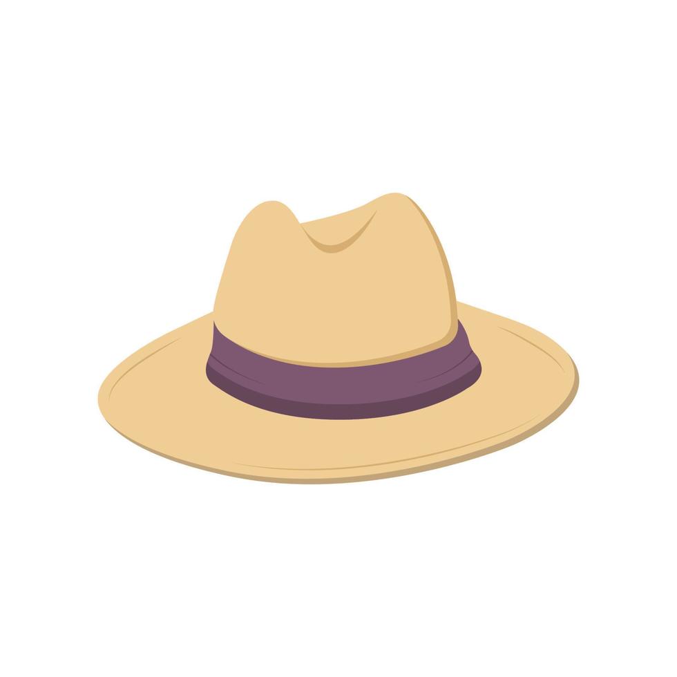 ilustração plana de chapéu de cowboy. elemento de design de ícone limpo em fundo branco isolado vetor