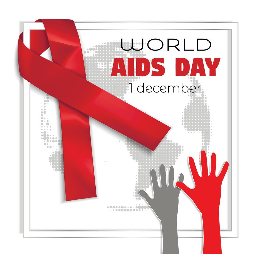 fundo de conceito do dia mundial da aids, estilo realista vetor