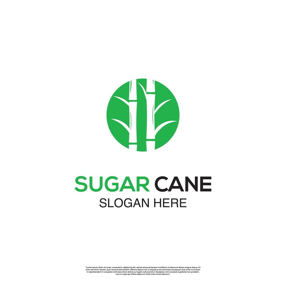 conceito de design de logotipo de cana-de-açúcar, logotipo de cana-de-açúcar em círculo, ícone de modelo vetor