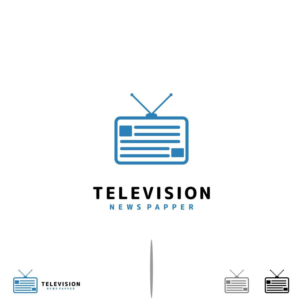 modelo de design de logotipo de jornal de tv. televisão combina com o conceito de logotipo de jornal vetor