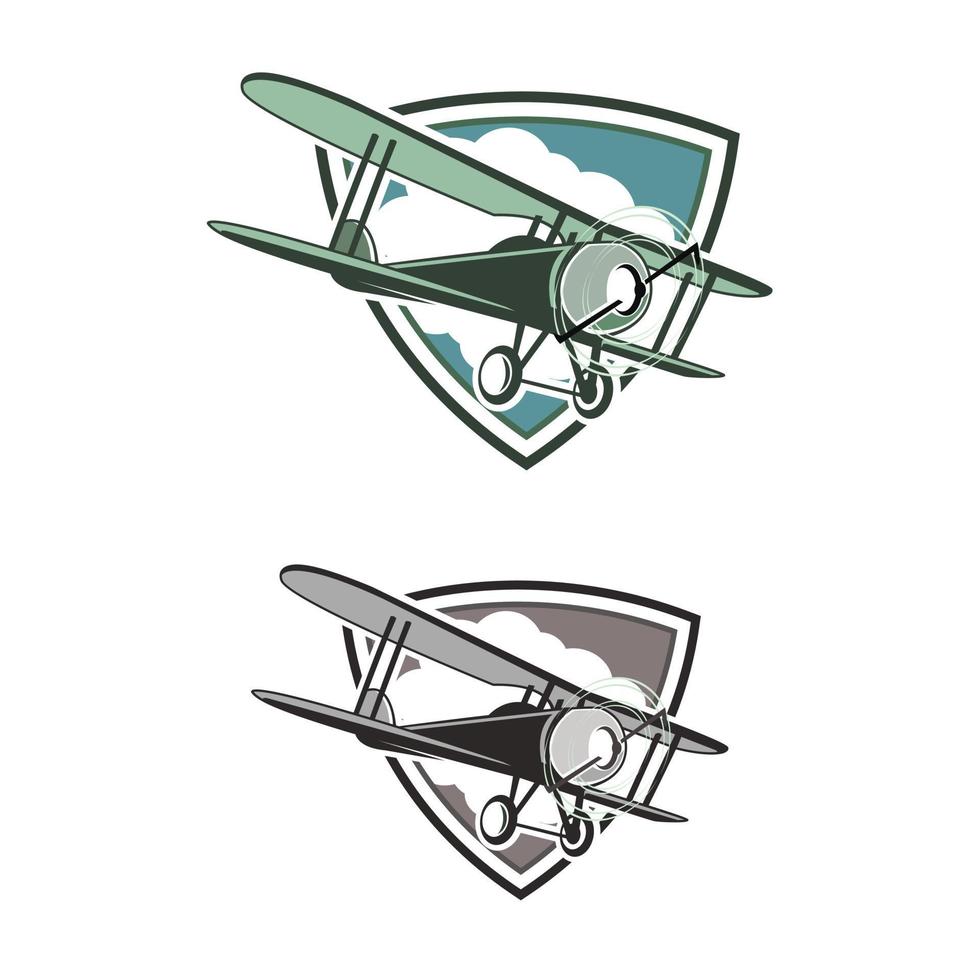 pequena ilustração do logotipo do avião vetor