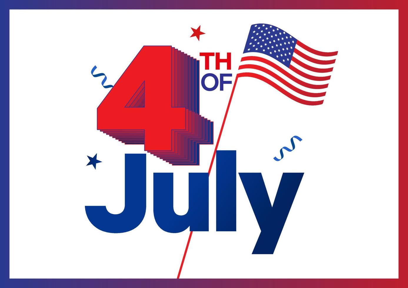 4 de julho modelo de cartaz celebração do dia da independência dos eua vetor