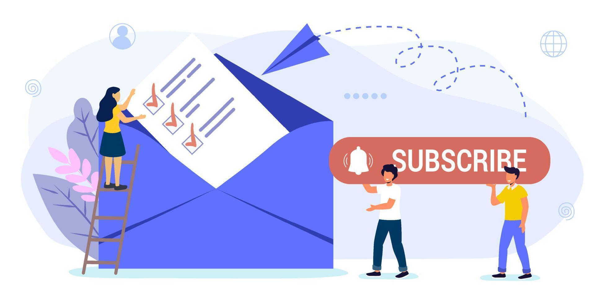 email subscrever newsletter recebida vetor