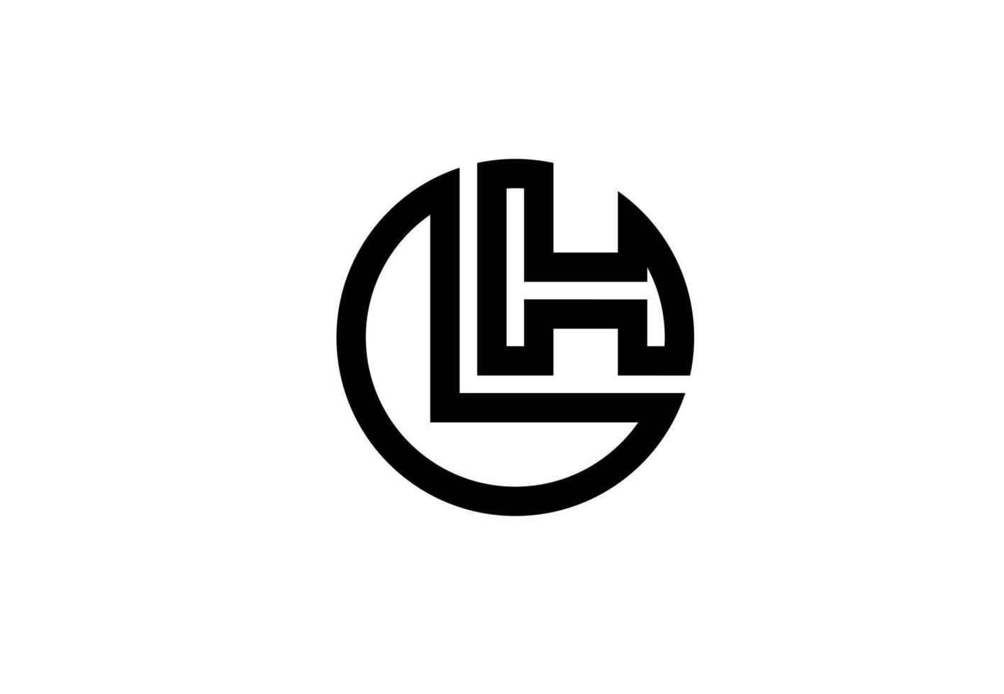 lh hl lh logotipo da letra inicial vetor