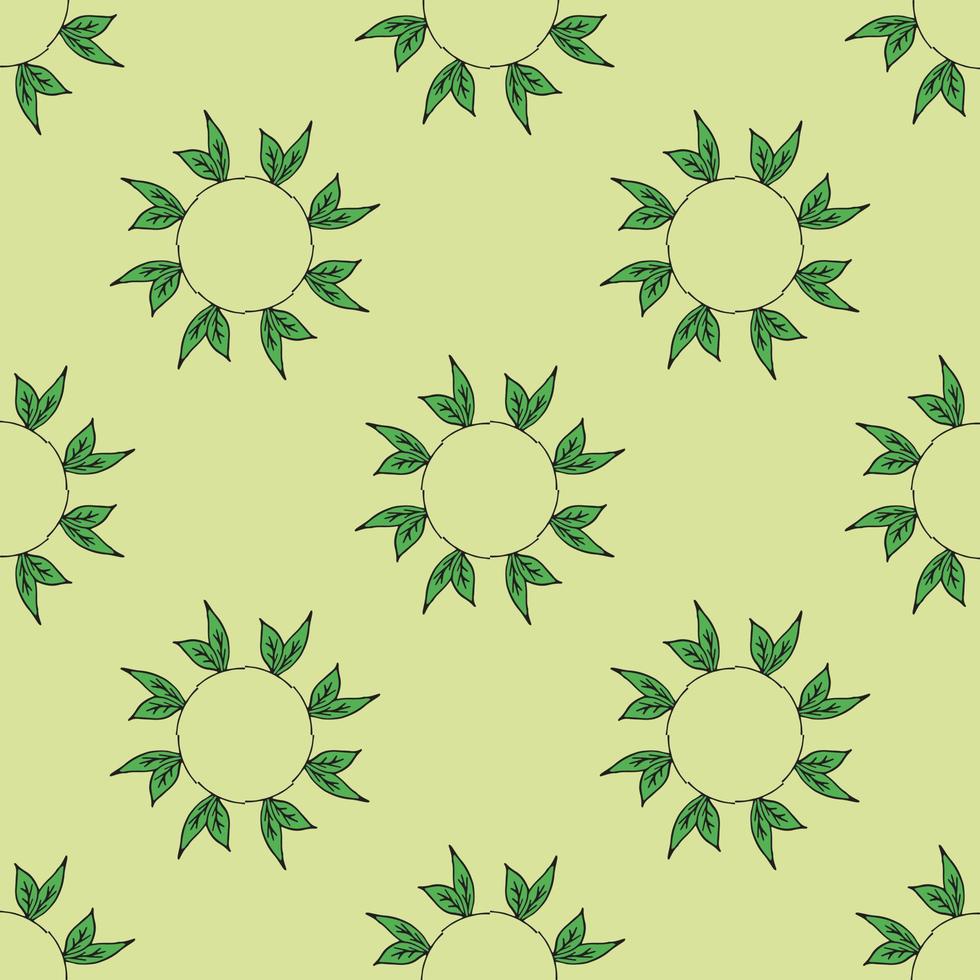 fundo transparente com coroas de folhas verdes sobre fundo claro. padrão sem fim para o seu design. vetor