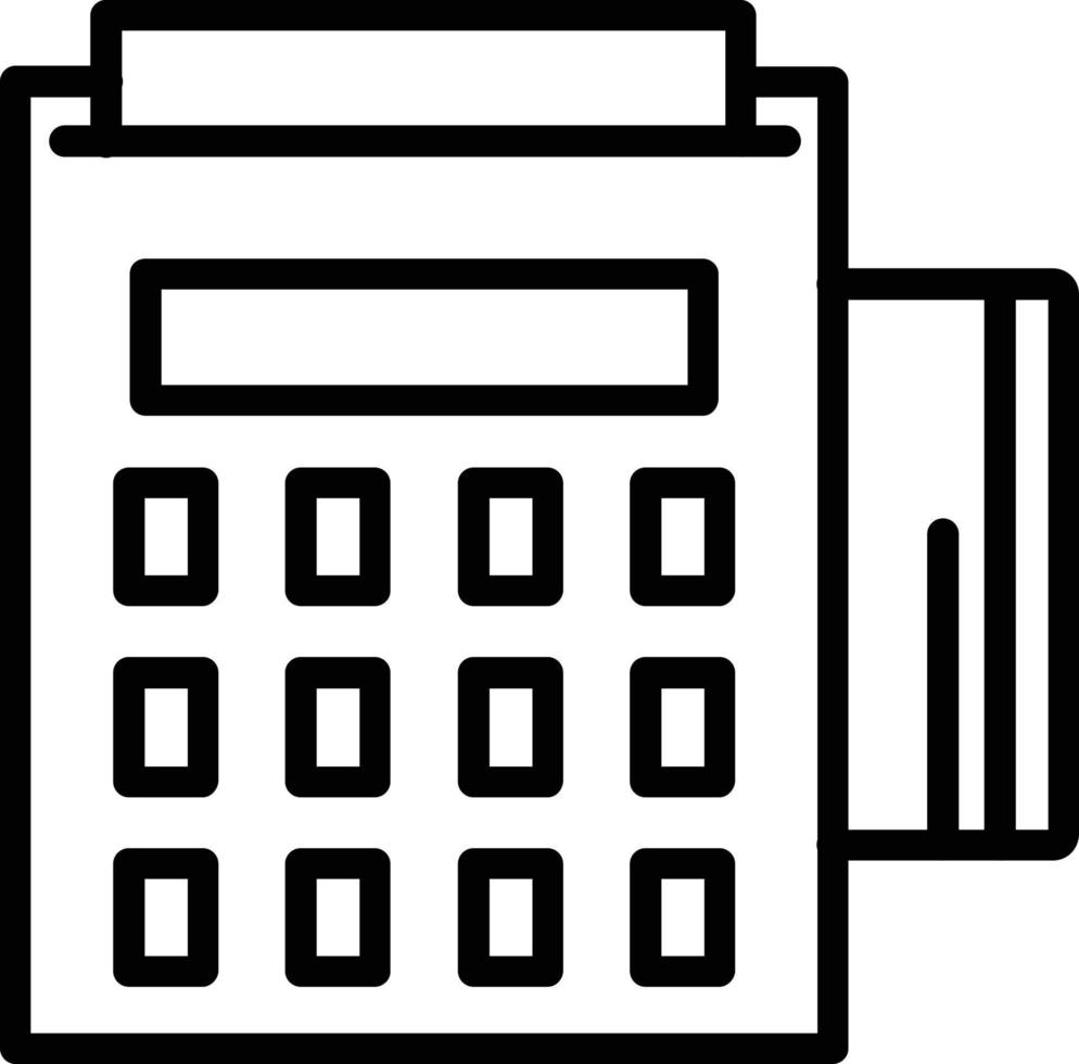 ícone de linha de vetor de terminal pos