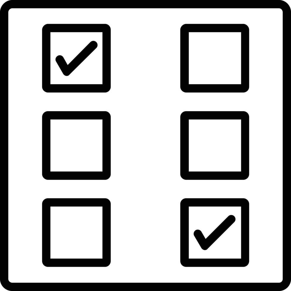 ícone de linha de vetor de caixa de seleção