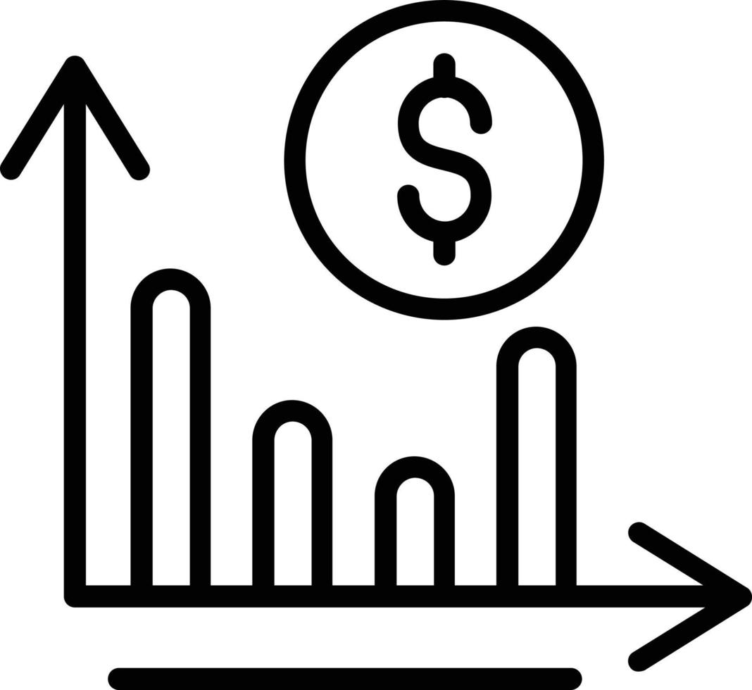 ícone de linha de vetor de gráfico de barras