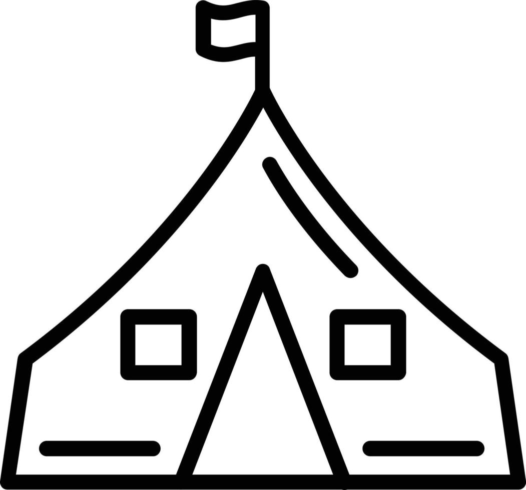 ícone de linha de vetor de tenda