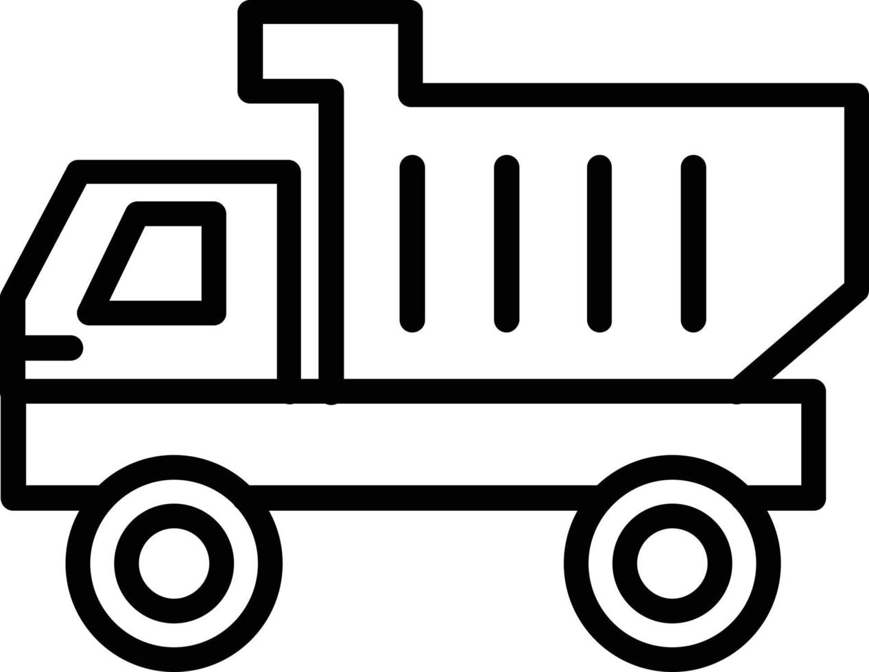 ícone de linha de vetor de caminhão basculante
