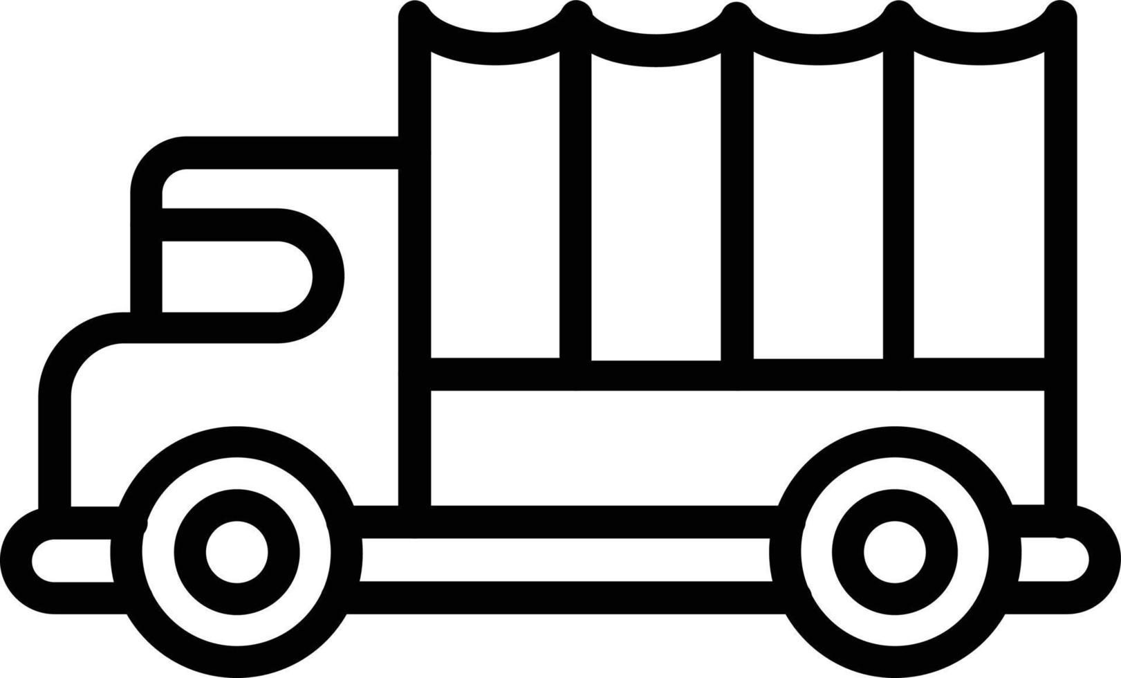 ícone de linha de vetor de caminhão militar