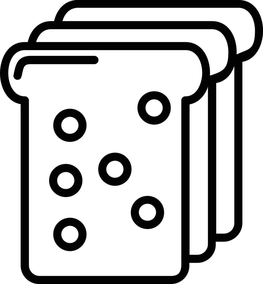 ícone de linha de vetor de pão
