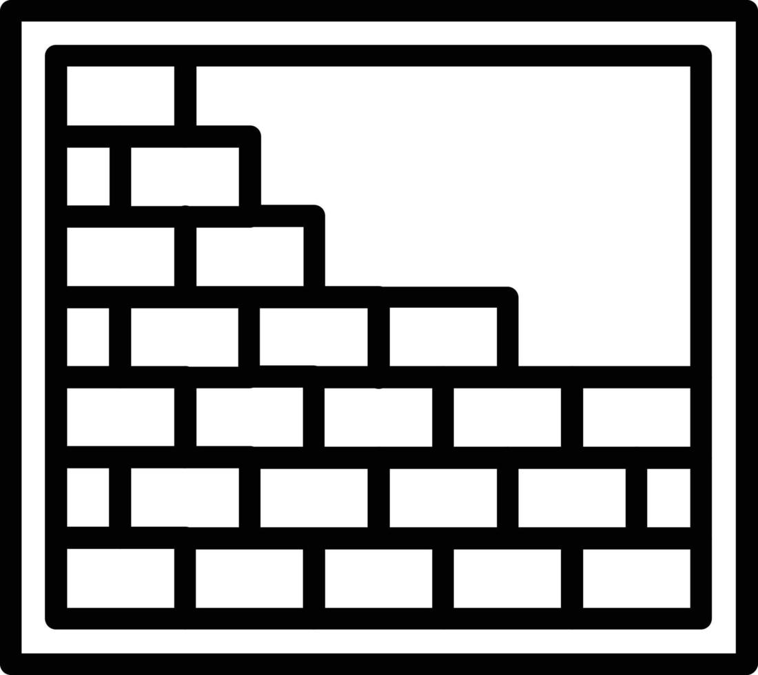 ícone de linha de vetor de parede de tijolo