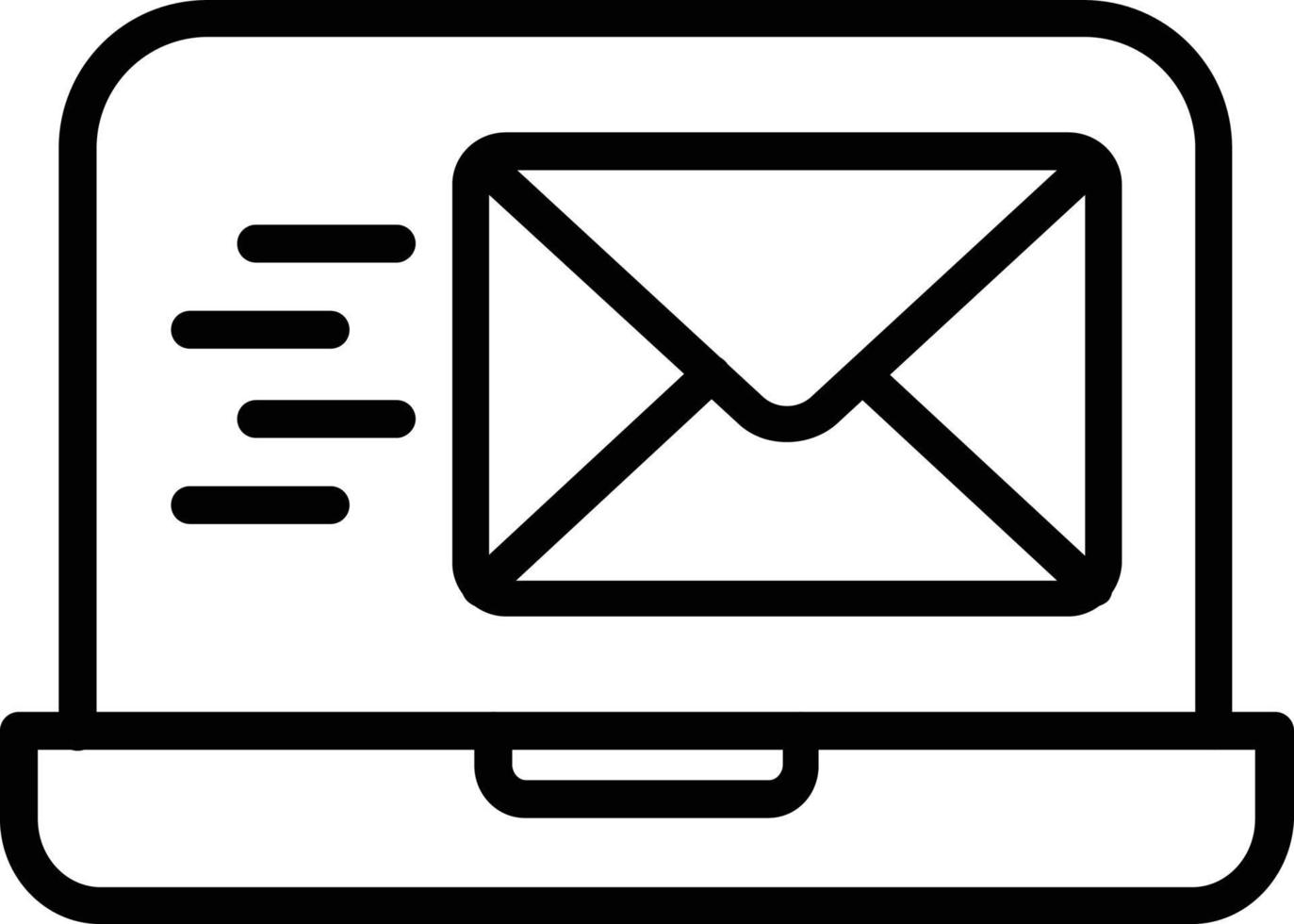 ícone de linha de vetor de marketing por e-mail