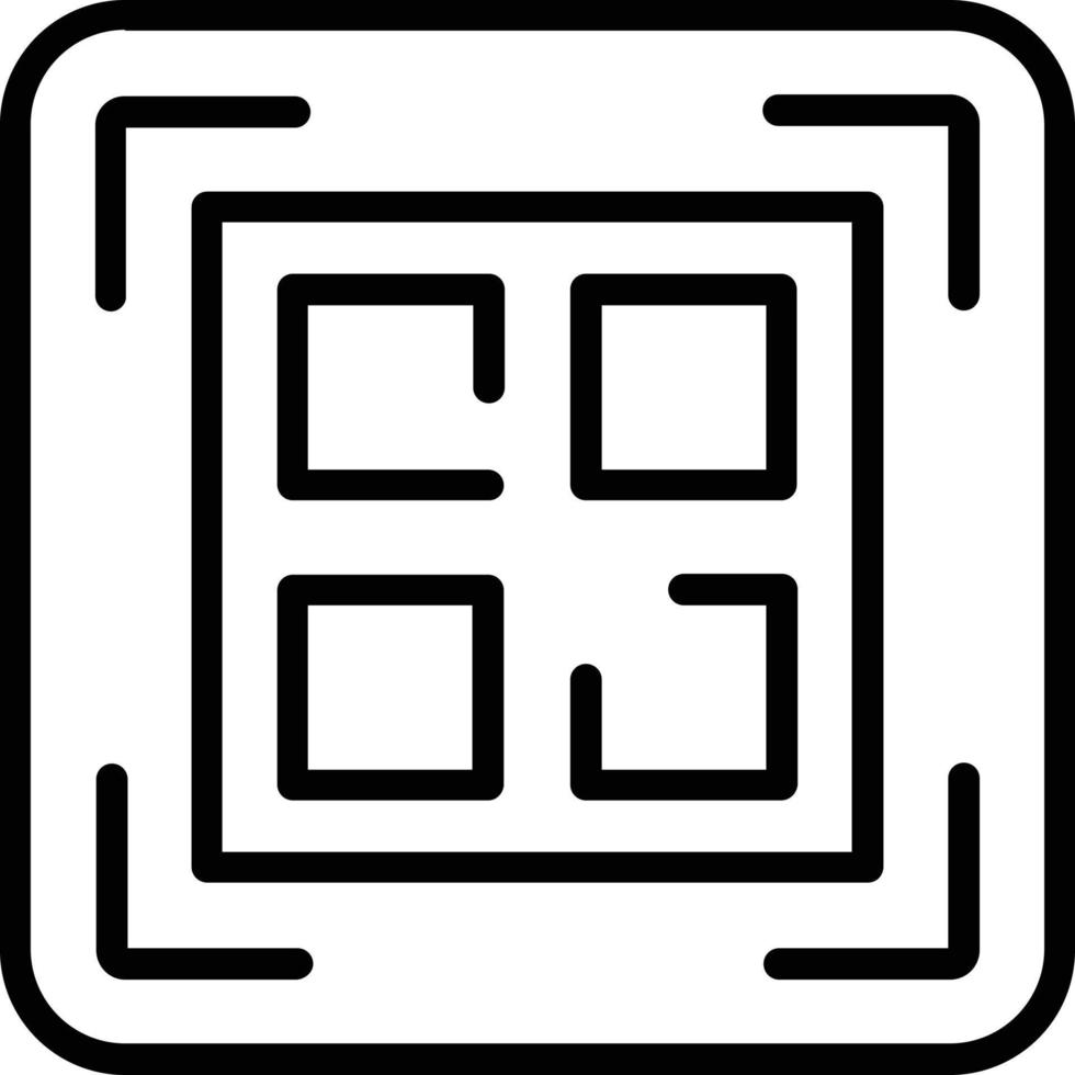 ícone de linha de vetor de código qr
