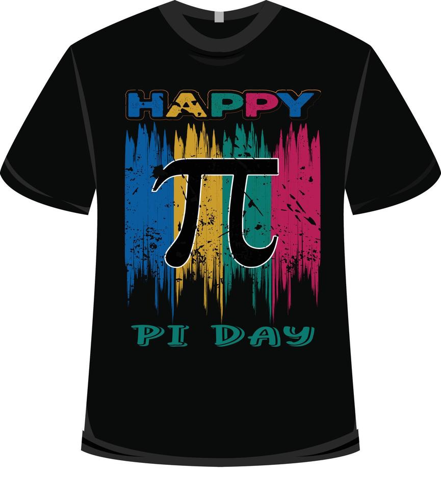 design de camiseta feliz dia do pi vetor