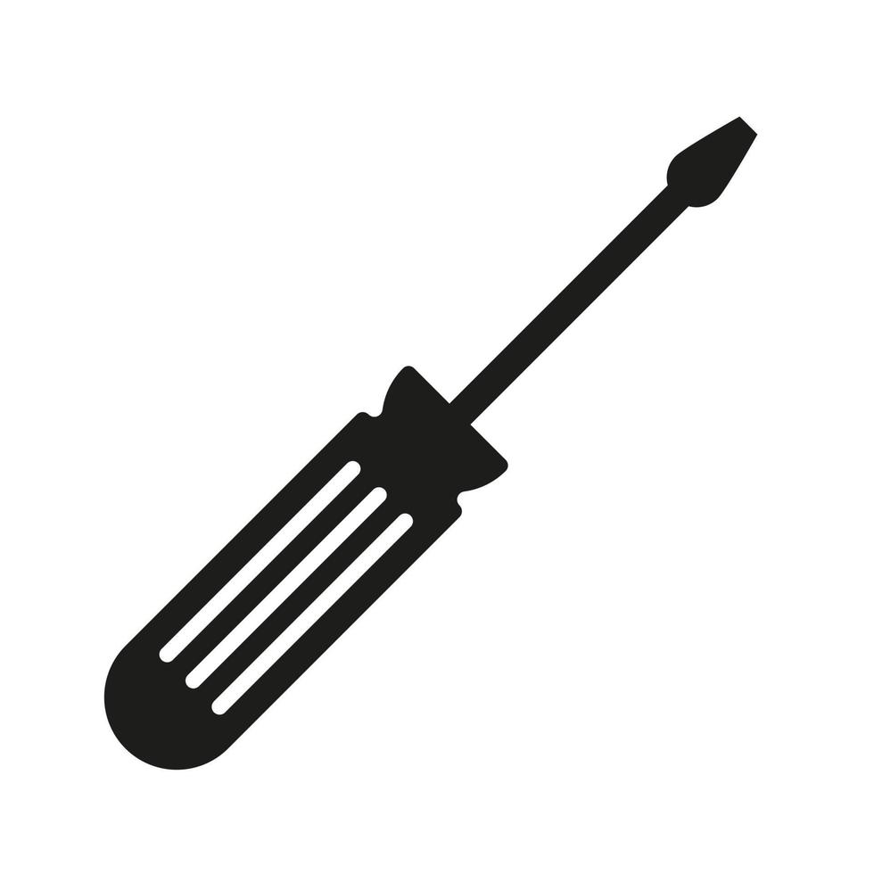ícone de vetor de chave de fenda isolado no fundo branco