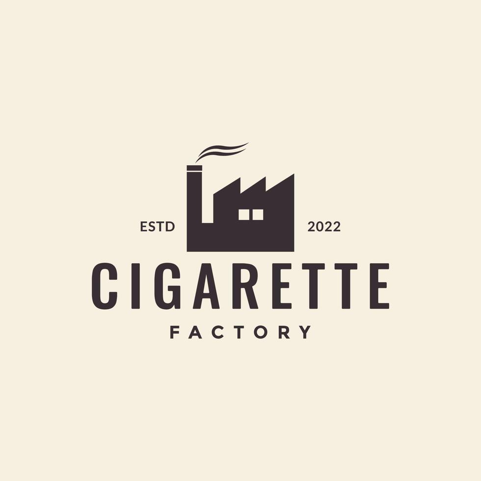 indústria de cigarros fábrica hipster design de logotipo vetor gráfico símbolo ícone ilustração ideia criativa