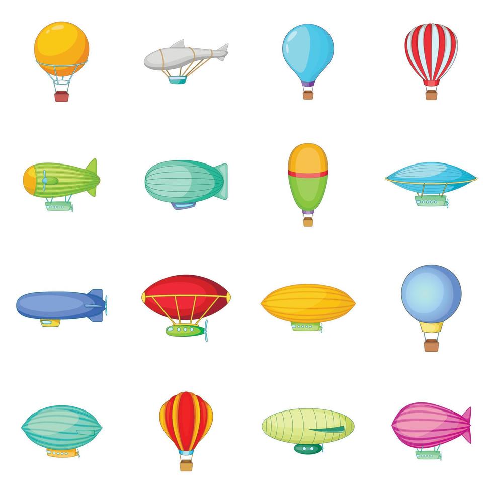 conjunto de ícones de balões vintage, estilo cartoon vetor