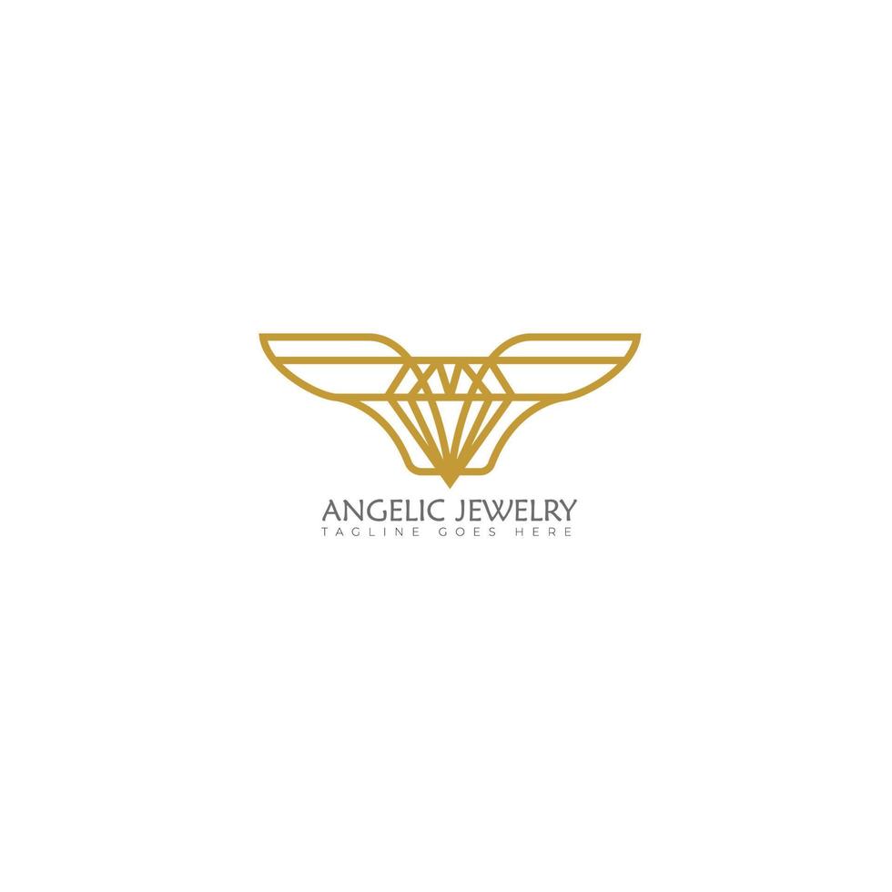 vetor de logotipo de diamante alado de diamante adequado para empresa de joias