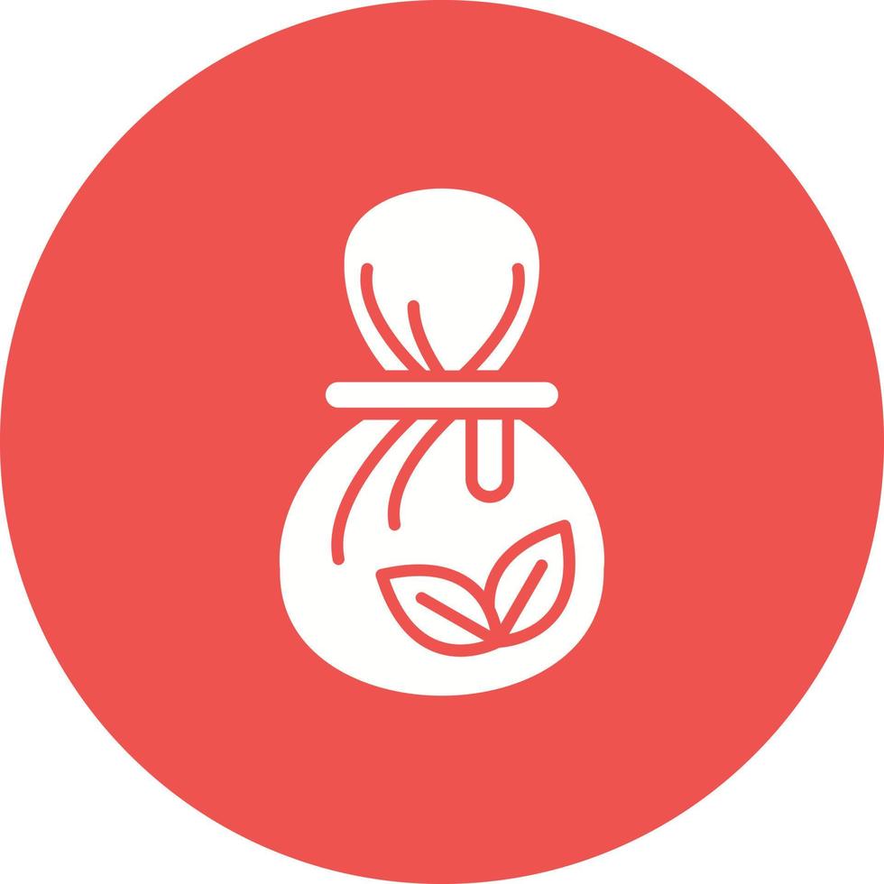 ícone de fundo de círculo de glifo de massagem de ervas vetor