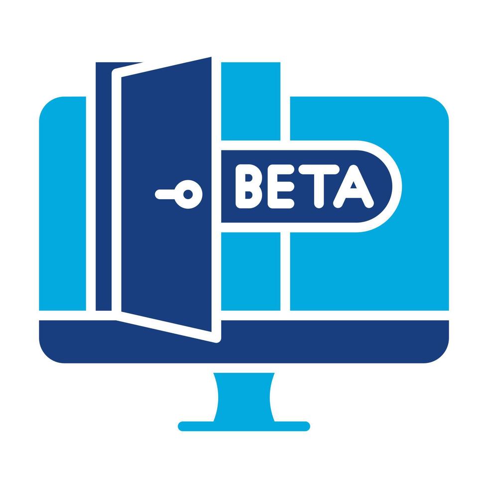 ícone de duas cores de glifo beta vetor
