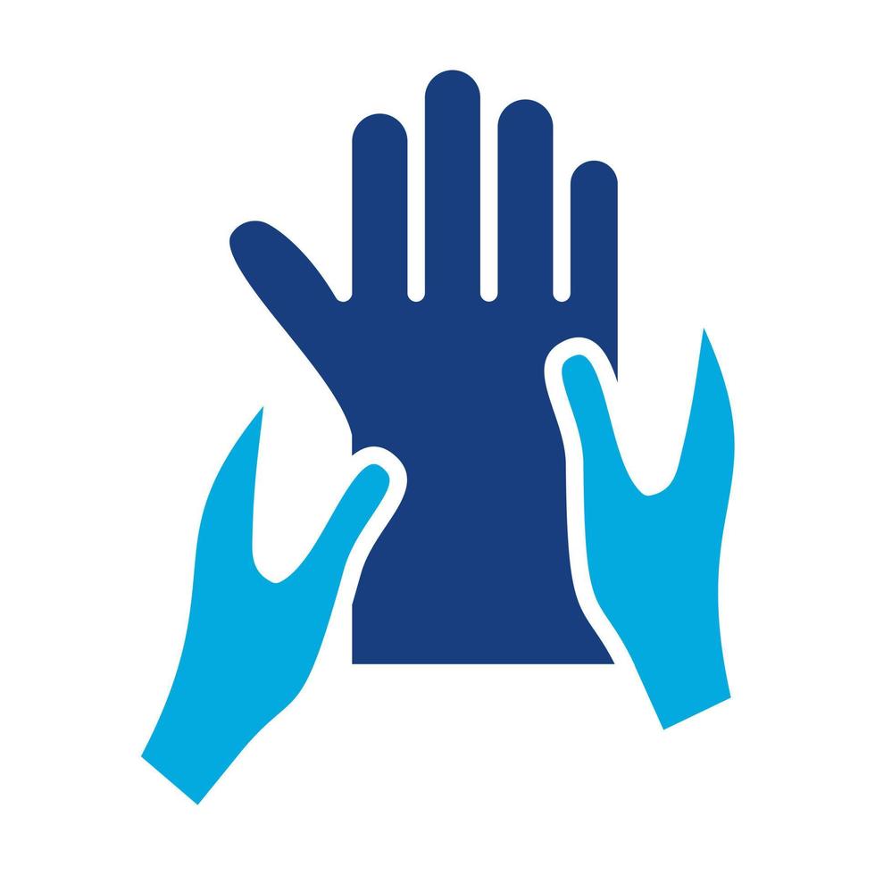 ícone de duas cores de glifo de massagem de mão vetor