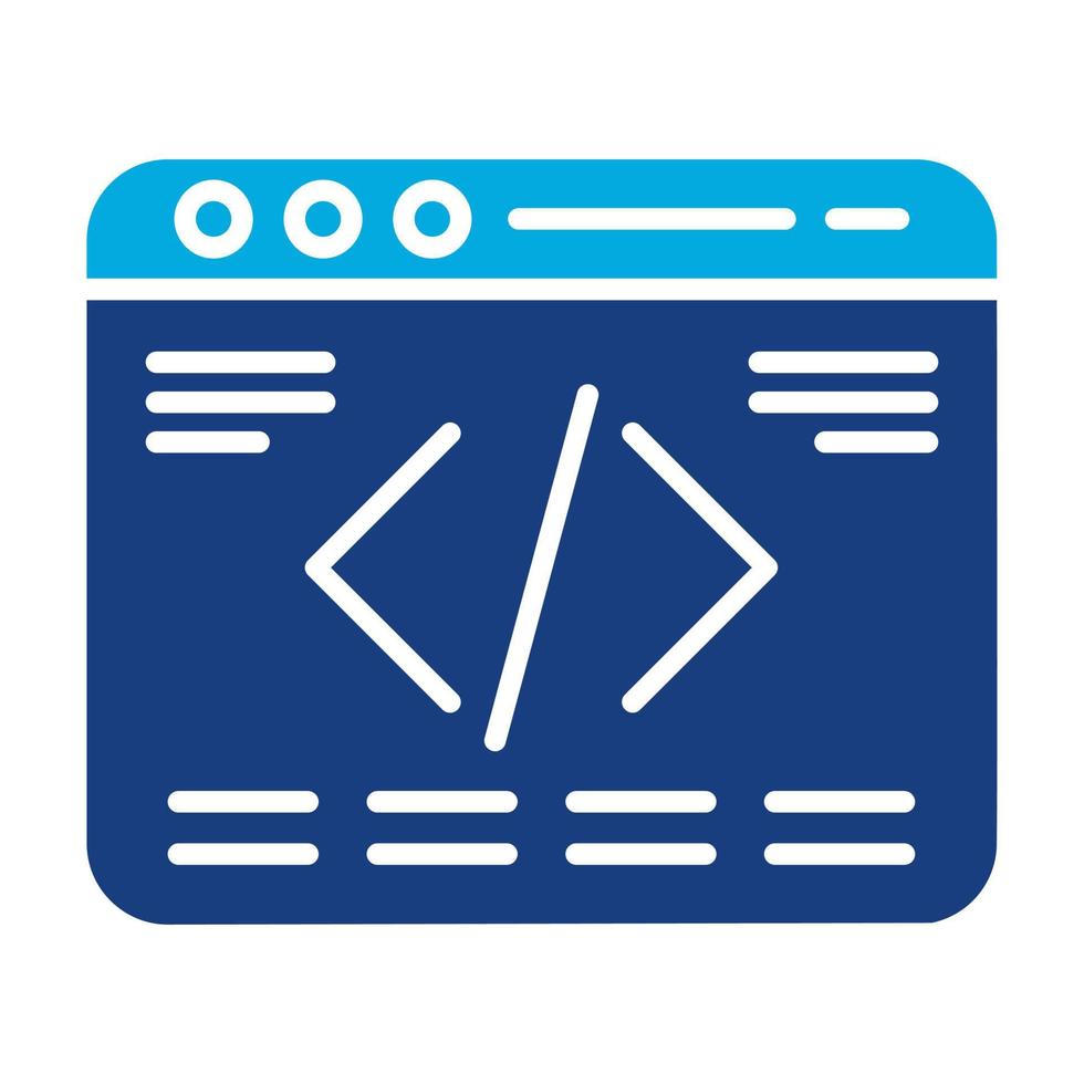 ícone de duas cores de glifo de programação web vetor