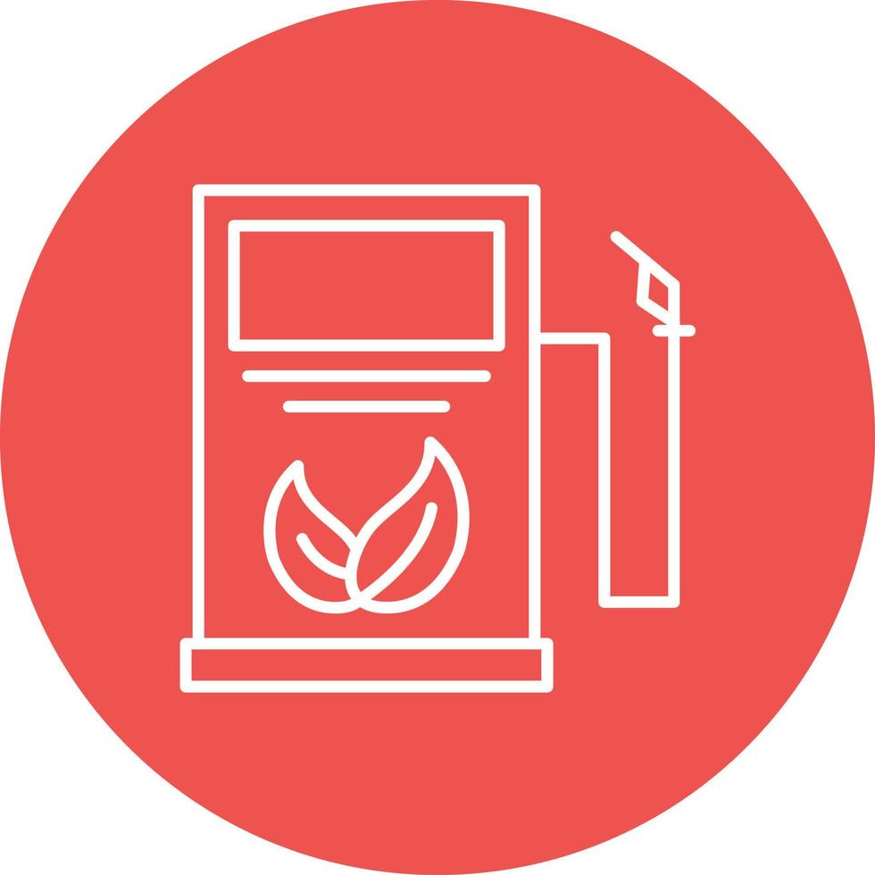 ícone de fundo de círculo de linha de estação de biocombustível vetor