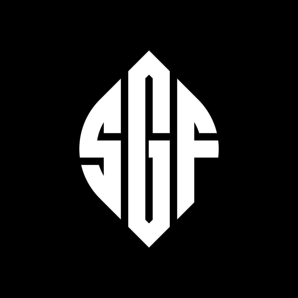 design de logotipo de carta de círculo sgf com forma de círculo e elipse. letras de elipse sgf com estilo tipográfico. as três iniciais formam um logotipo circular. sgf círculo emblema abstrato monograma carta marca vetor. vetor