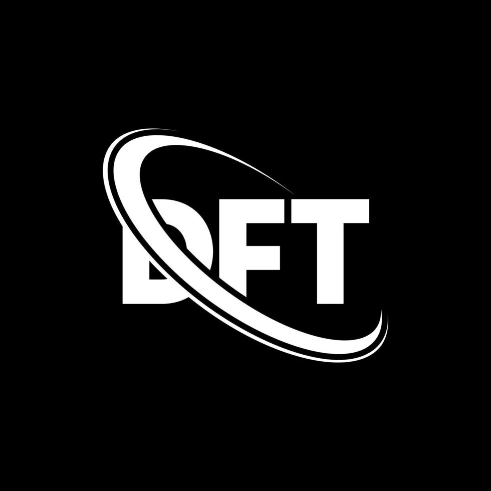 logotipo dft. carta df. design de logotipo de letra dft. iniciais dft logotipo ligado com círculo e logotipo monograma em maiúsculas. tipografia dft para marca de tecnologia, negócios e imóveis. vetor