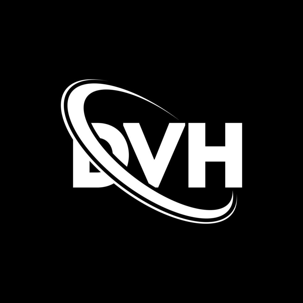logotipo dvh. carta dvh. design de logotipo de carta dvh. iniciais dvh logotipo ligado com círculo e logotipo monograma maiúsculo. tipografia dvh para marca de tecnologia, negócios e imóveis. vetor
