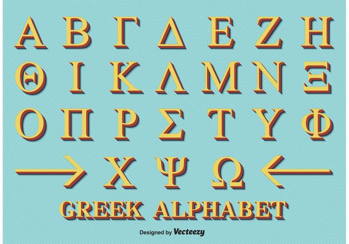 Alfabeto grego decorativo vetor