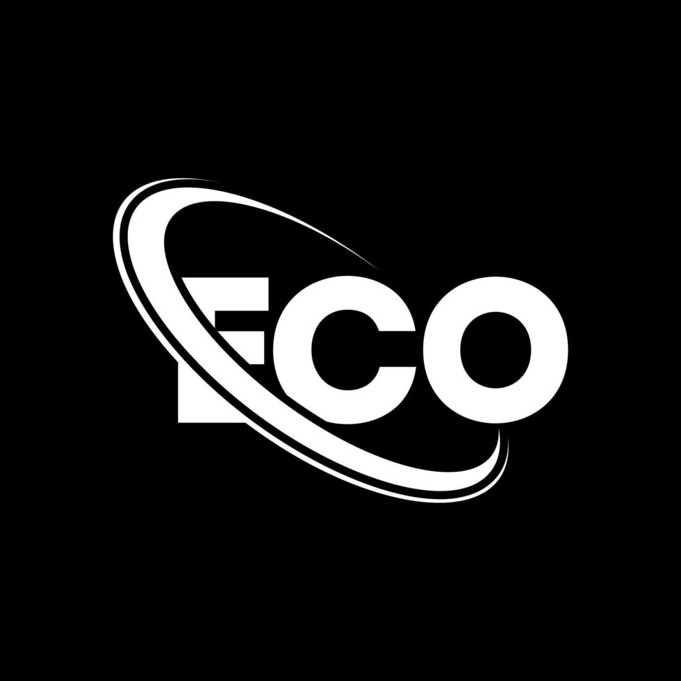 logotipo ecológico. carta ecológica. design de logotipo de carta ecológica. iniciais eco logotipo ligado com círculo e logotipo monograma maiúsculo. tipografia eco para marca de tecnologia, negócios e imóveis. vetor