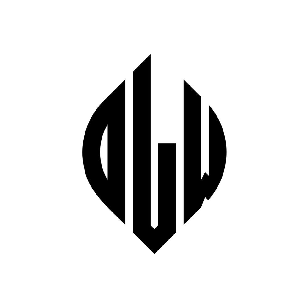 olw design de logotipo de letra de círculo com forma de círculo e elipse. letras de elipse olw com estilo tipográfico. as três iniciais formam um logotipo circular. olw círculo emblema abstrato monograma carta marca vetor. vetor