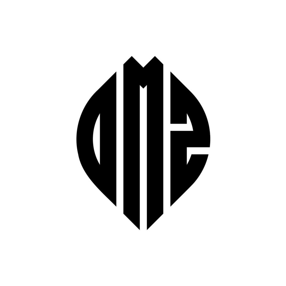 design de logotipo de carta de círculo omz com forma de círculo e elipse. letras de elipse omz com estilo tipográfico. as três iniciais formam um logotipo circular. omz círculo emblema abstrato monograma carta marca vetor. vetor