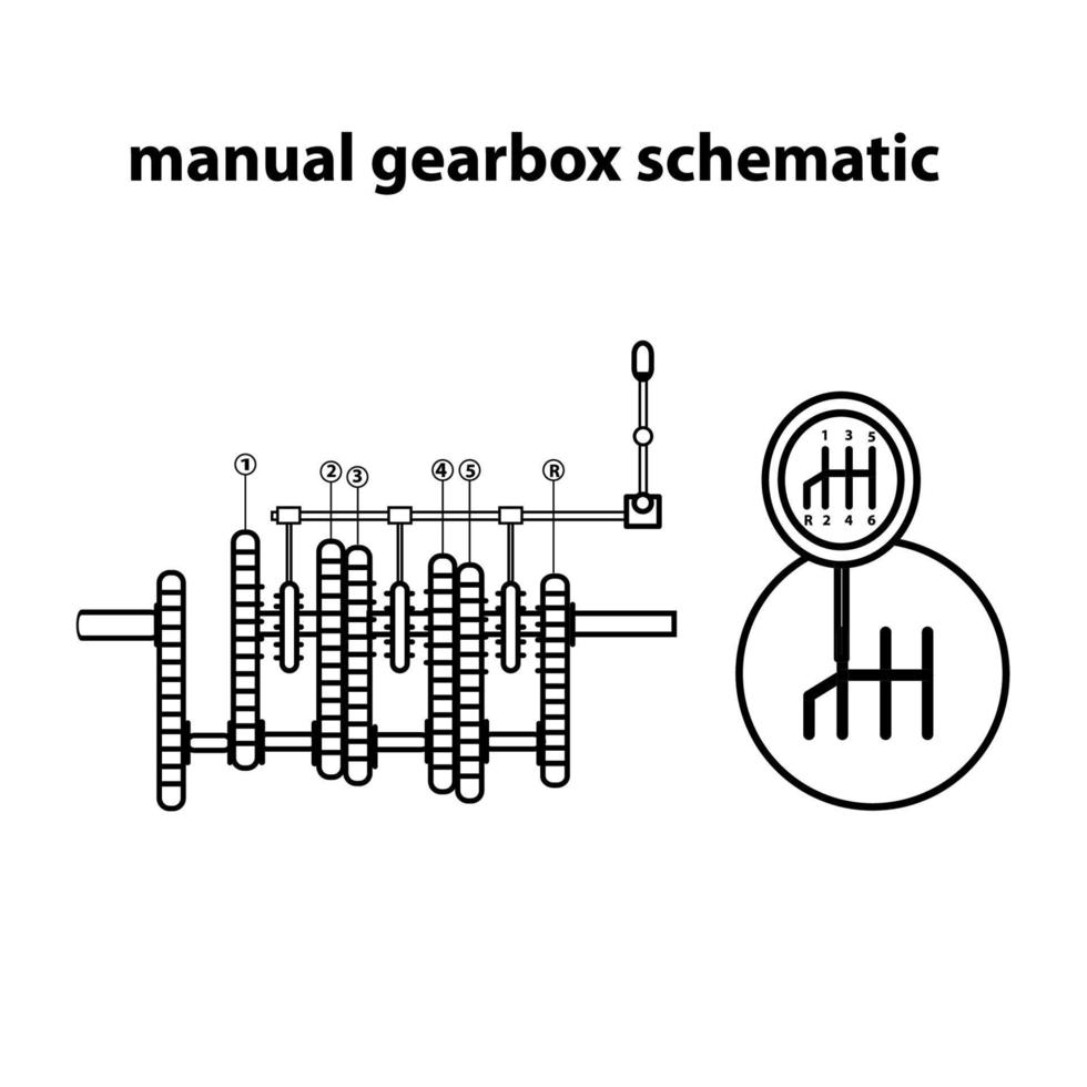 esquema da caixa de velocidades manual. ilustração vetorial. ícone. vetor