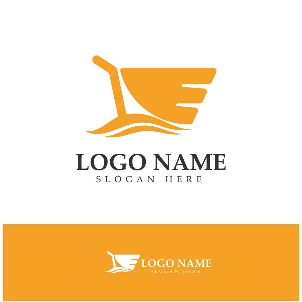 logotipo de comércio eletrônico e design de logotipo de loja online com conceito moderno vetor