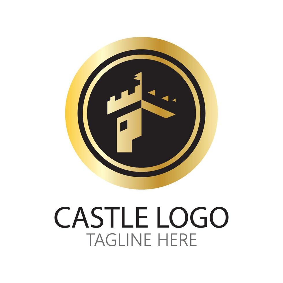 modelo de design de ilustração vetorial símbolo de logotipo de castelo vetor