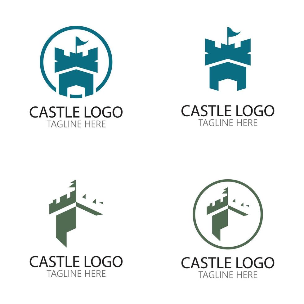 modelo de design de ilustração vetorial símbolo de logotipo de castelo vetor