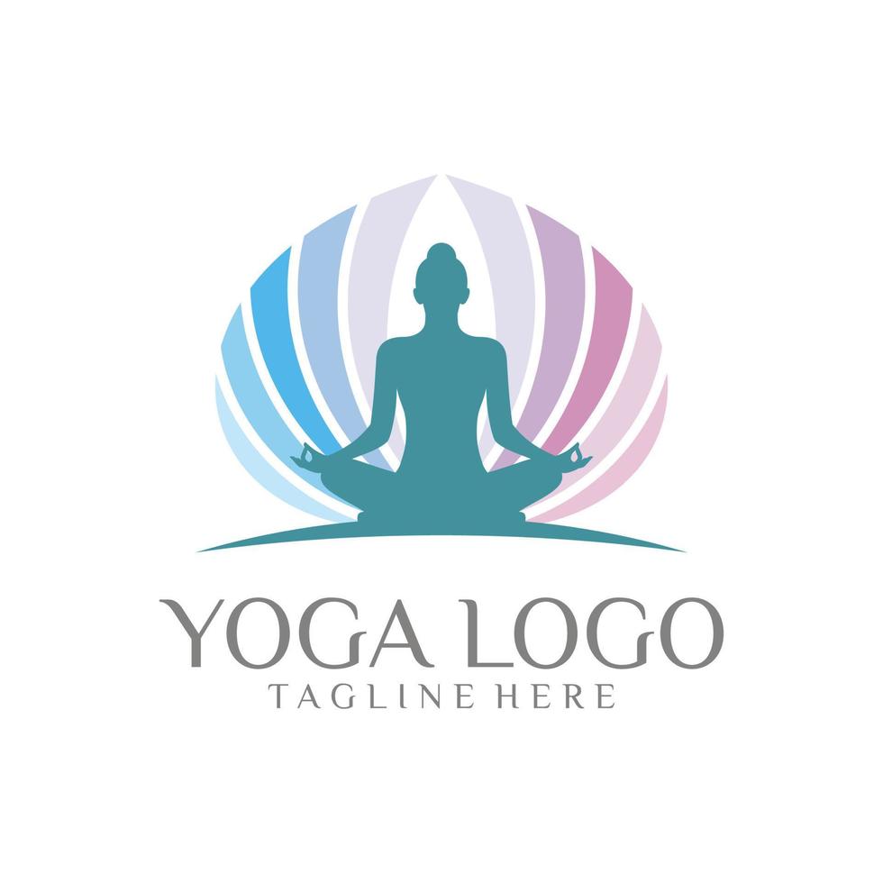 modelo de vetor de design de logotipo de ioga