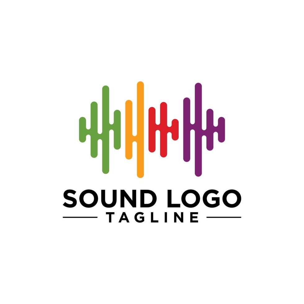 modelo de vetor de logotipo de onda sonora